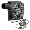 Wathai 120mm x 32mm Dual Ball Blower Fan 12V with 110v - 240v AC Plug Variable Speed Controller - High Velocity Squirrel Cage Fans for DIY Cooling Projects, BBQ, Drum Smoker