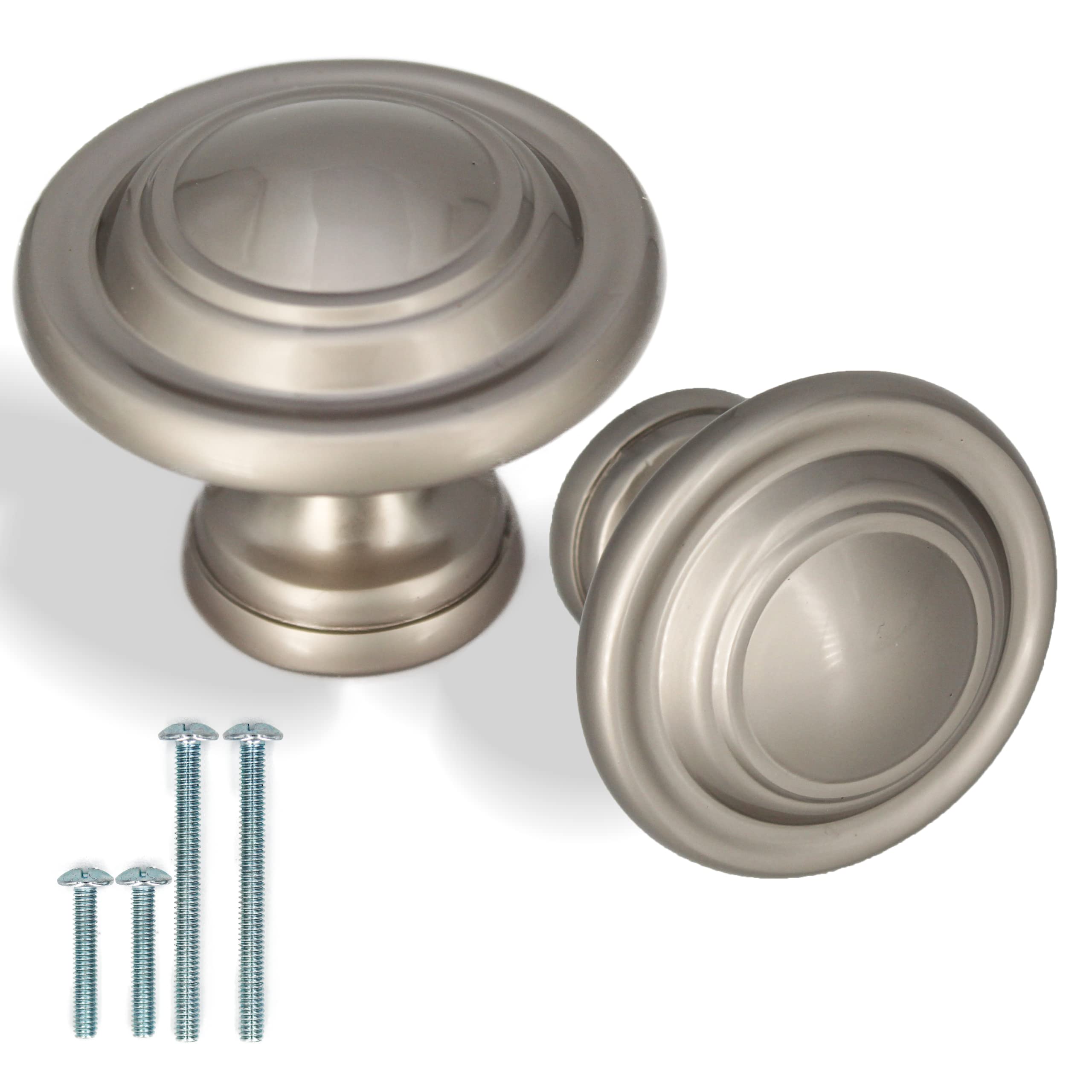 Hyneesun (2 Pack Bifold-Door knob 1-3/4" (44mm) Diameter Large Closet-Door knobs/Bifold-Door knobs (matt Nickel)