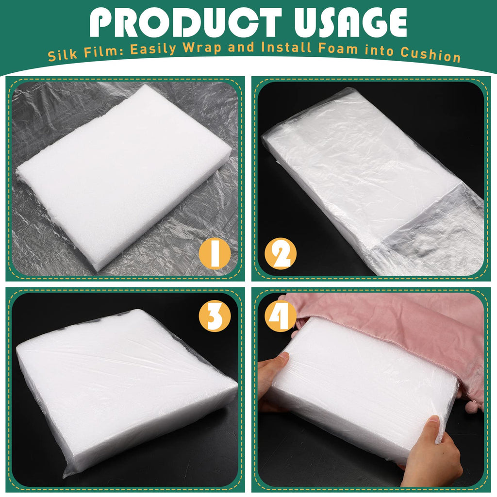 Wesiti Cushion Wrap Silk Film Upholstery Cushion Wrap 79 Inch x 22 Yards Easily Install Foam into Cushion Cover for Cling Moving Packaging Indoor Furniture Home Office