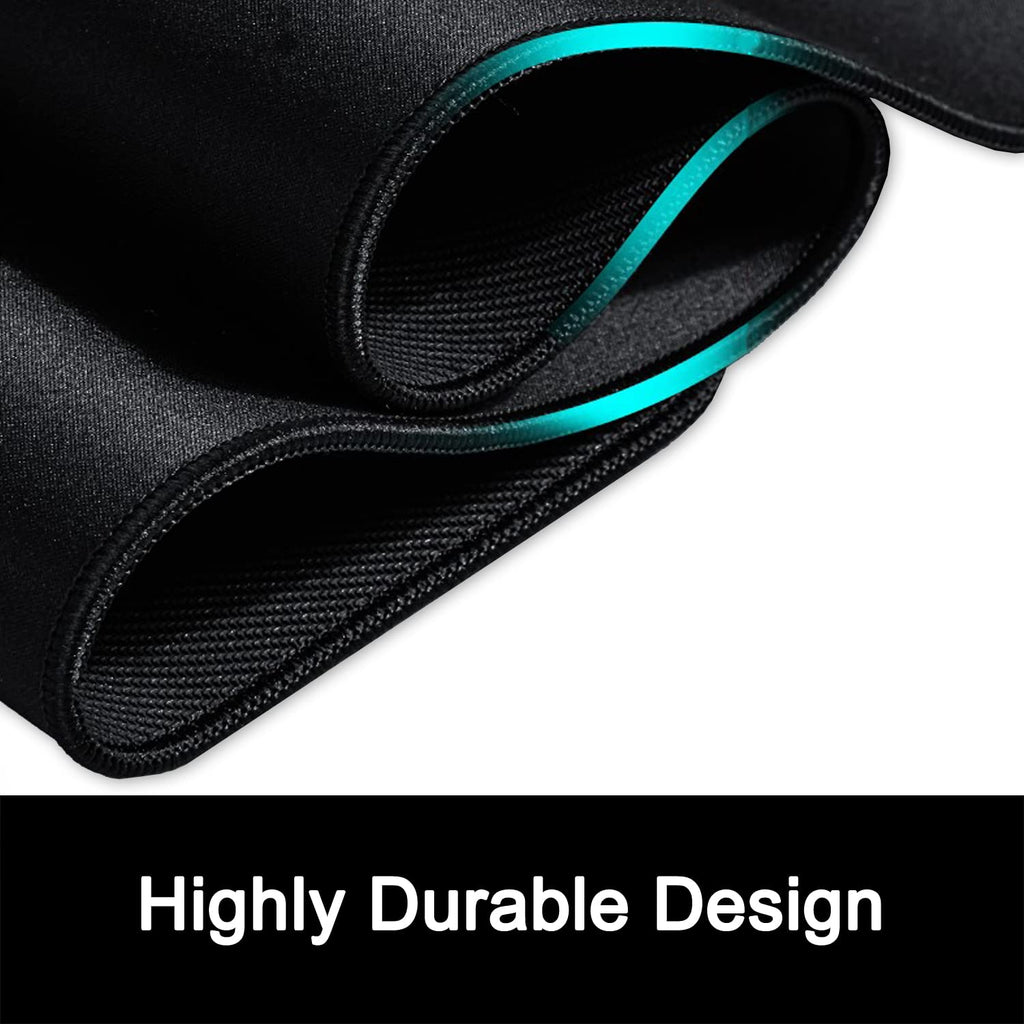 ITNRSIIET 4 Pack Mouse Pad with Stitched Edge Premium Textured Square Mouse Mat Washable Non-Slip Rubber Base Smooth Precise Operation Desktop Protection Mat, 10.2×8.3×0.12 inches, Black