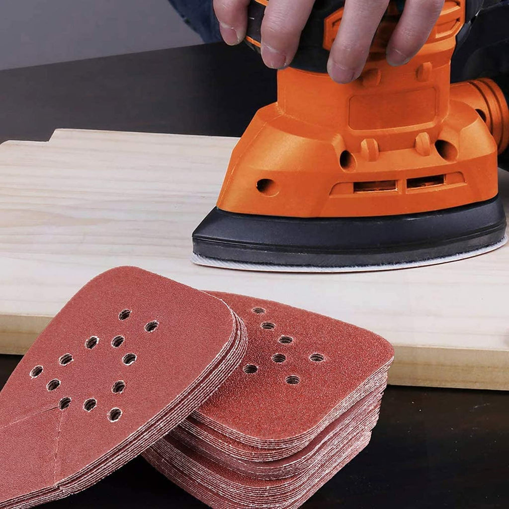 Sanding Pads for Black and Decker Mouse Sanders.50PCS 60 80 120 150 240 Grit Mouse Sandpaper Assortment - 12 Holes Hook and Loop Detail Palm Sander Sanding Sheets Sand Paper