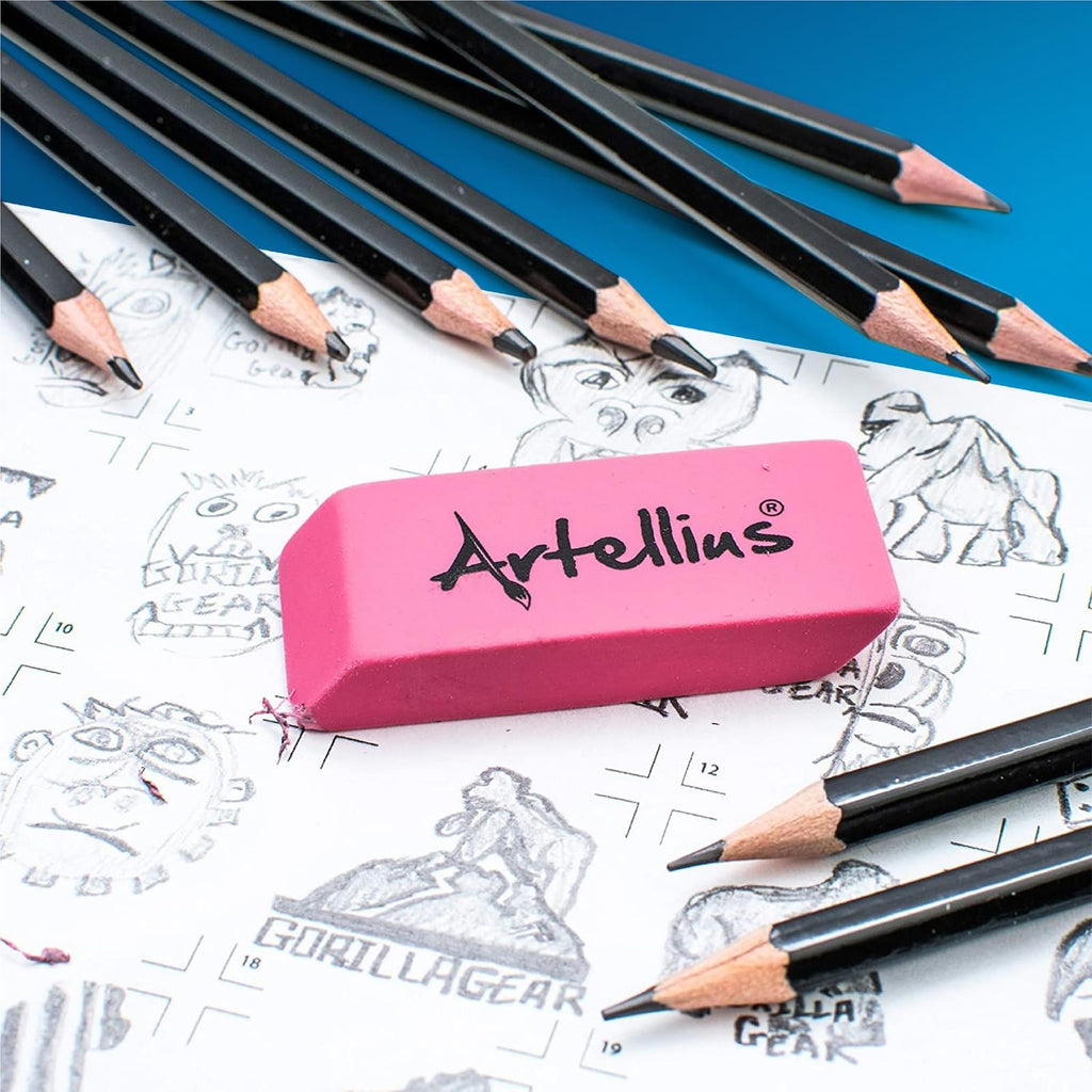 Pink Erasers Pack of 100 - Large Size, Latex & Smudge Free - Bulk School Supplies for Classrooms, Teachers, Homeschool, Office, Art Class