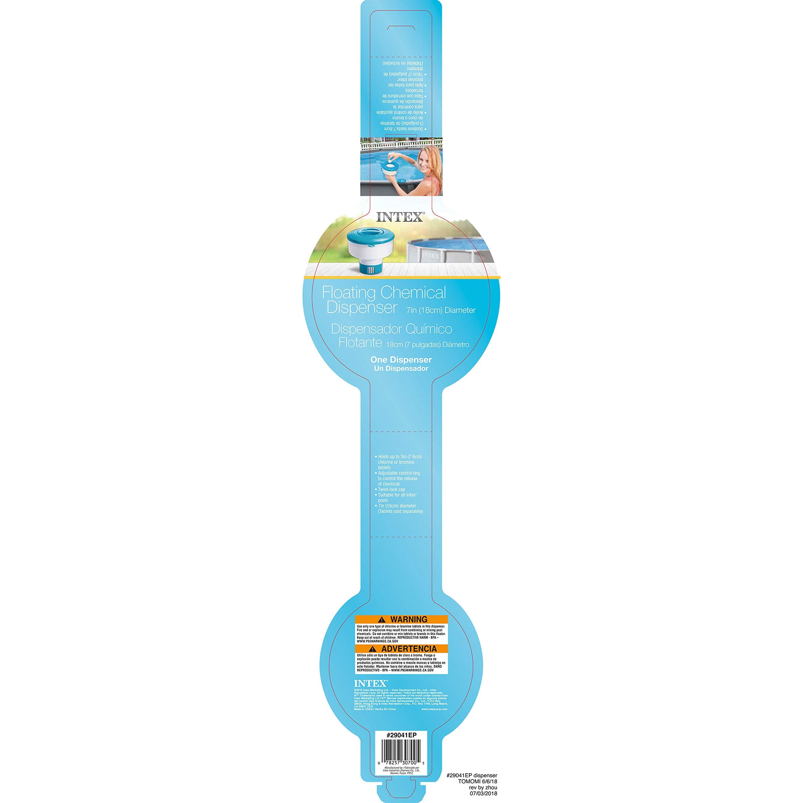 Intex Floating Chemical Dispenser for Pools, 7-Inch