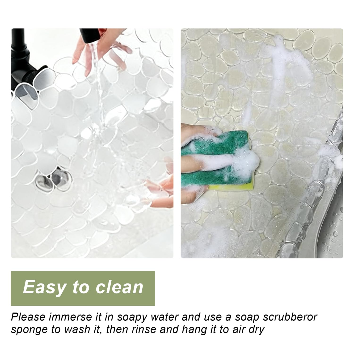 2 PCS Pebble Kitchen Sink Mats - PVC Sink Protector Stainless Steel or Porcelain - Protector for Bottom of Kitchen Sink, 15.8 x 11.8 inches