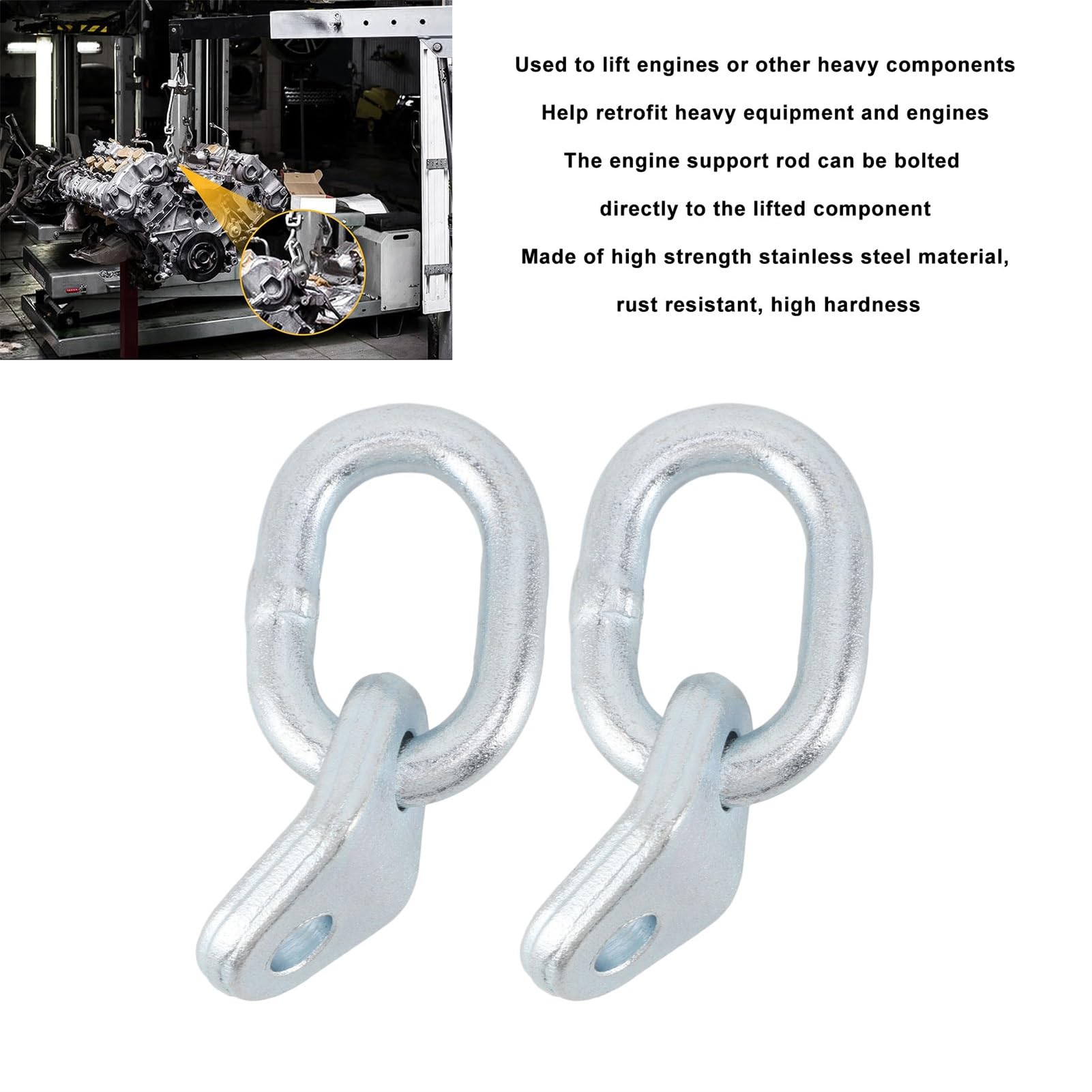NOVINO 7100 Lifting Brackets Set 2 Sets 5500 Lb Capacity Engine Lift Bracket Kit for Load Levelers, Lifting Slings