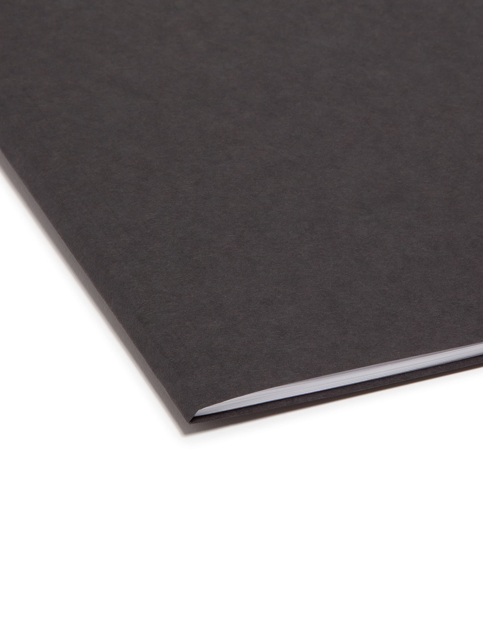 Smead 10364 File Folder, Letter, 1/2-Cut, 2 Reversible Tab, Black, 100 Per Box