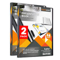 2 Pack of Presentation Folder, 24 Pocket Presentation Display Book (Black) with Plastic Sleeves, 48 Pages Capacity for 8.5" X 11" Sheet Size Paper, Portfolio and Sheet Protector Binder