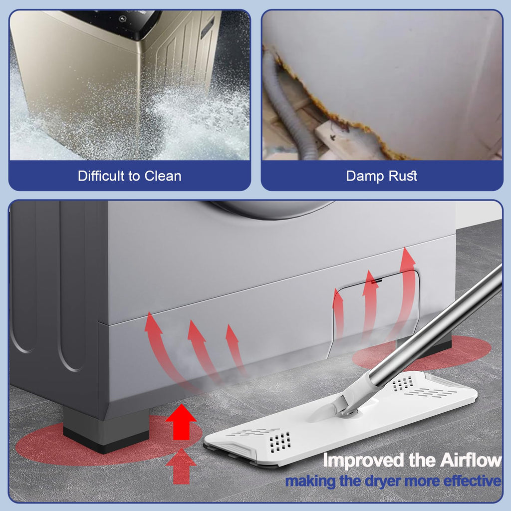 4Pcs Anti Vibration Pads for Washing Machine, Stops Washer Dryer Moving, Prevents Noise, Vibration Transfer, Antivibration Stabilizer Support Feet (Increase1.8in)