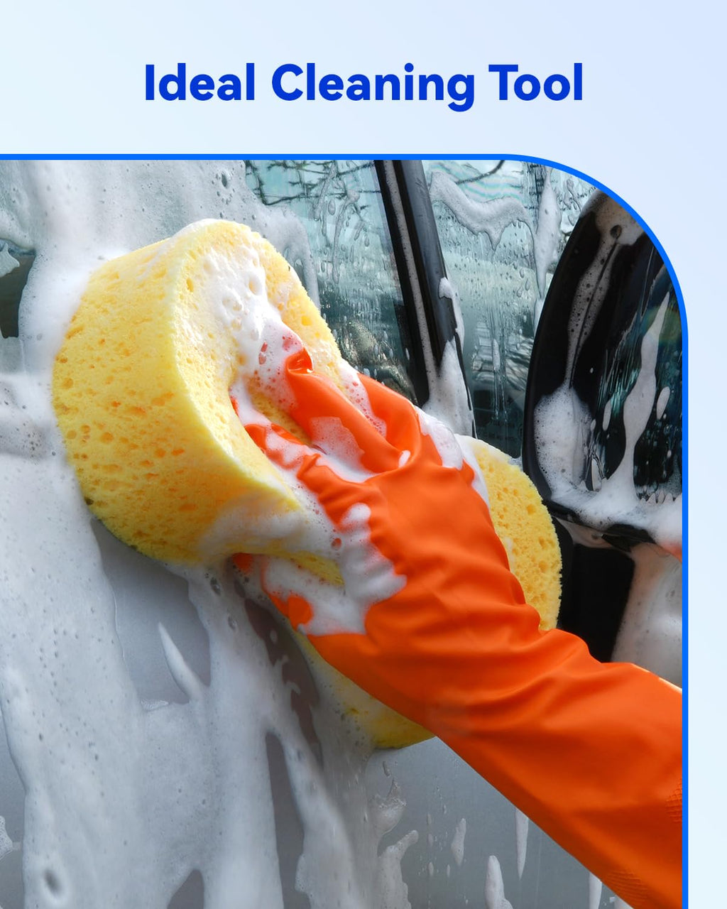 5-Pack Car Wash Sponges, 9.1" x 4.3" x 2.4" Large Sponges, Extra Thick Foam Kit for All-Purpose Cleaning, Ideal Washing Sponges for Kitchen, Bathroom, Household