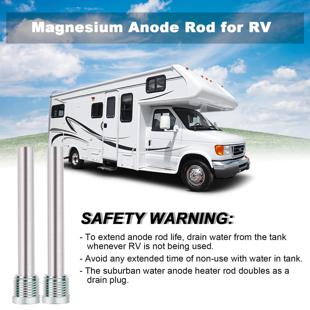 2 Pack RV Water Heater Anode Rod - 4.5" L x 1/2" NPT, Replacement Part for Atwood Dometic Water Heater 11553