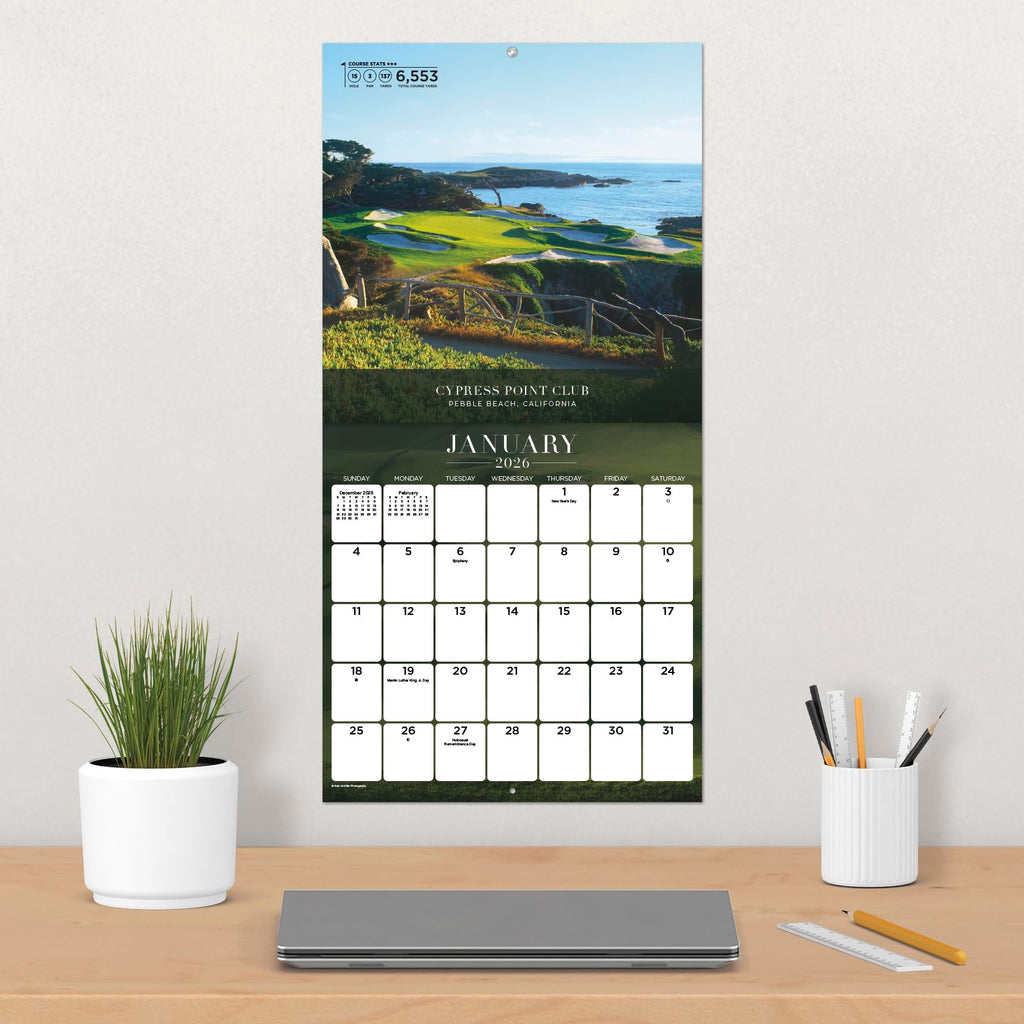 2026 Sports Illustrated Golf Courses Wall Calendar