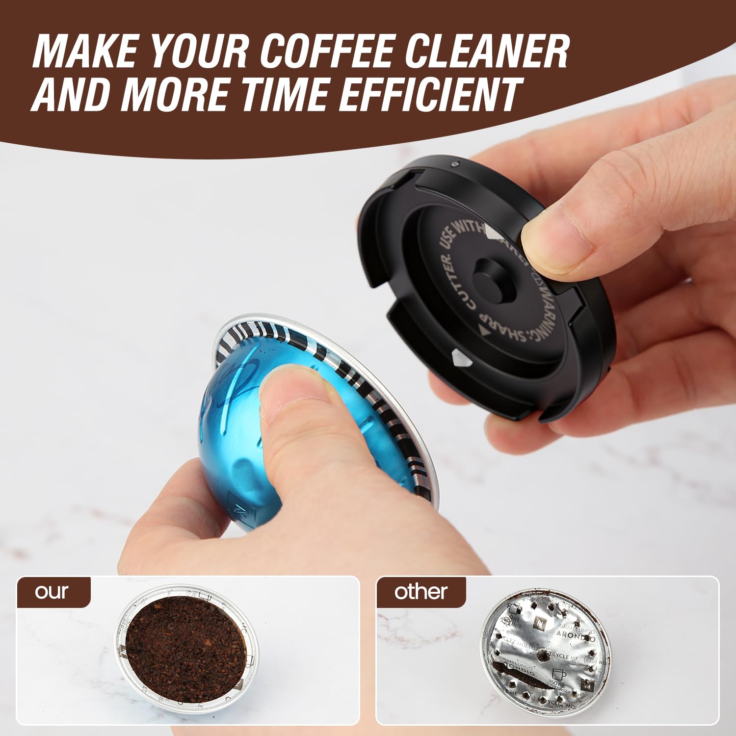 Reusable Double Pods Kit Compatible with Nespresso Pods Vertuo, Refillable Coffee Pods Espresso Accessories with 52 pcs Foil Seals Lids Compatible with Nespresso Espresso Machine