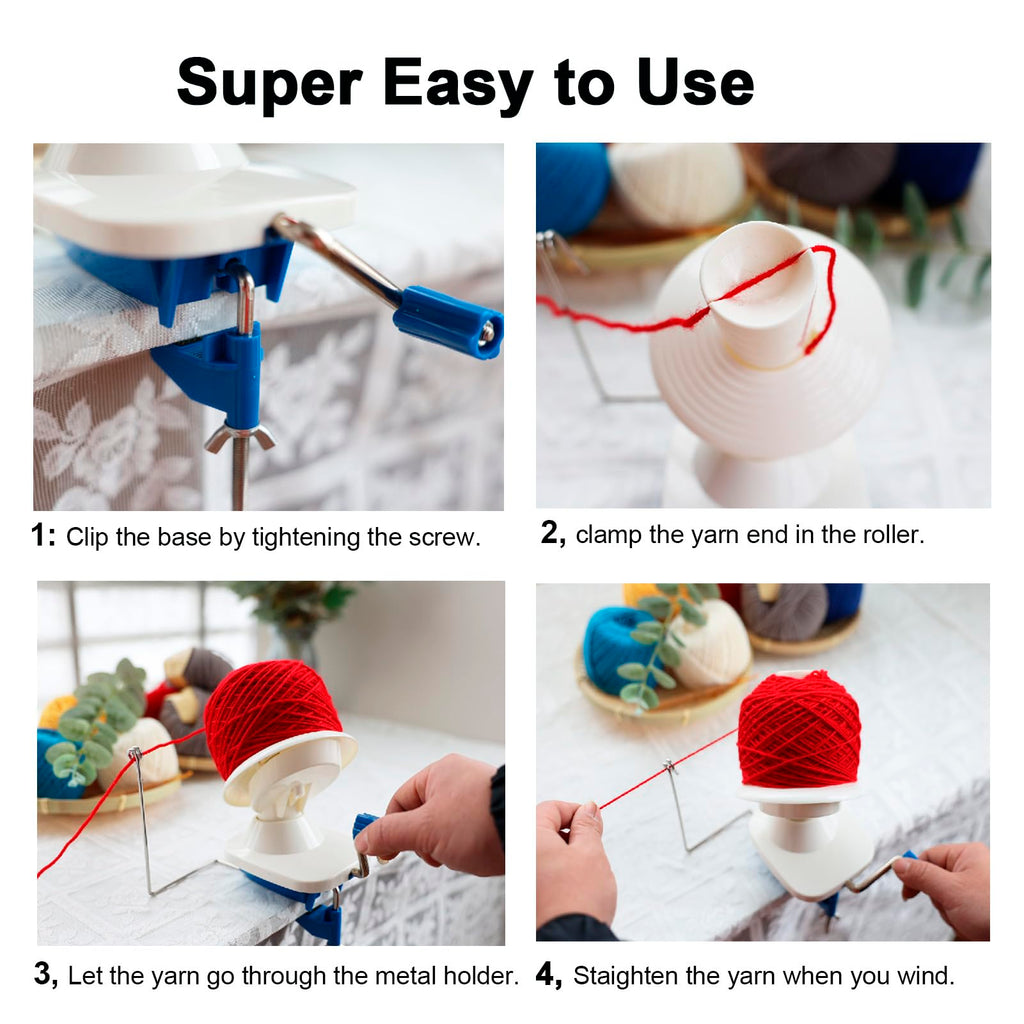 Yarn Winder - Fast & Easy Yarn Ball Winder Tool, No Setup Required Yarn Cake Winder, Portable Manual Yarn Winder for Crocheting & Knitting