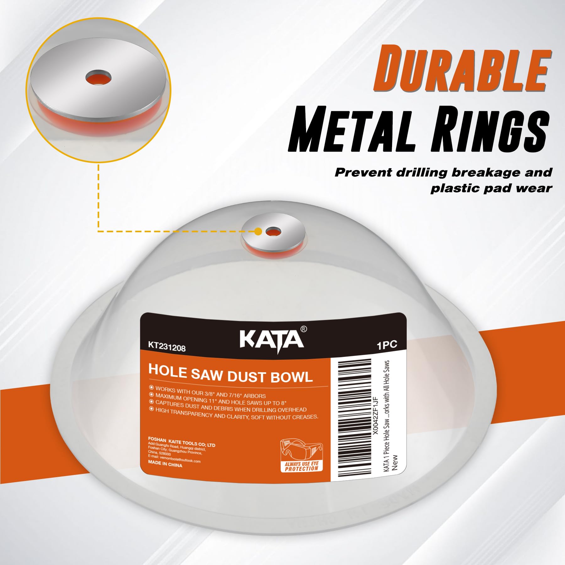 KATA 1 Piece Hole Saw Accessories Silicone, Dust Shield for Cutting Drywall and Ceiling Tile for Recessed Lights and Works with All Hole Saws, KT231208
