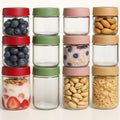 TBWIND 12 Pack 4oz 10oz 16oz Glass Jars with Lids, Wide Mouth Mason Jars, Overnight Oats Containers with Airtight Lids, Salad, Yogurt Storage, Chia Pudding, Snacks, Meal Prep, Sugar - Reusable