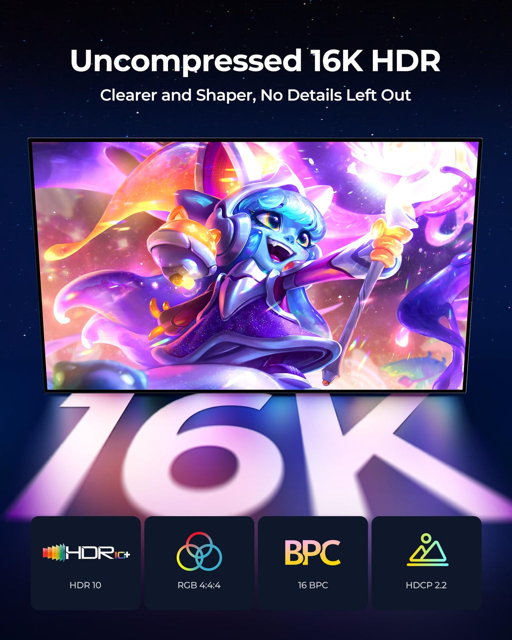 Silkland 16K Mini DisplayPort to DisplayPort 2.1 Cable, [16K@60Hz, 8K@120Hz, 4K@144Hz] HDR, DSC1.2a, G-Sync FreeSync, Mini DP [Thunderbolt 2] for Gaming Laptop, MacBook, iMac, Monitor, 6.6FT