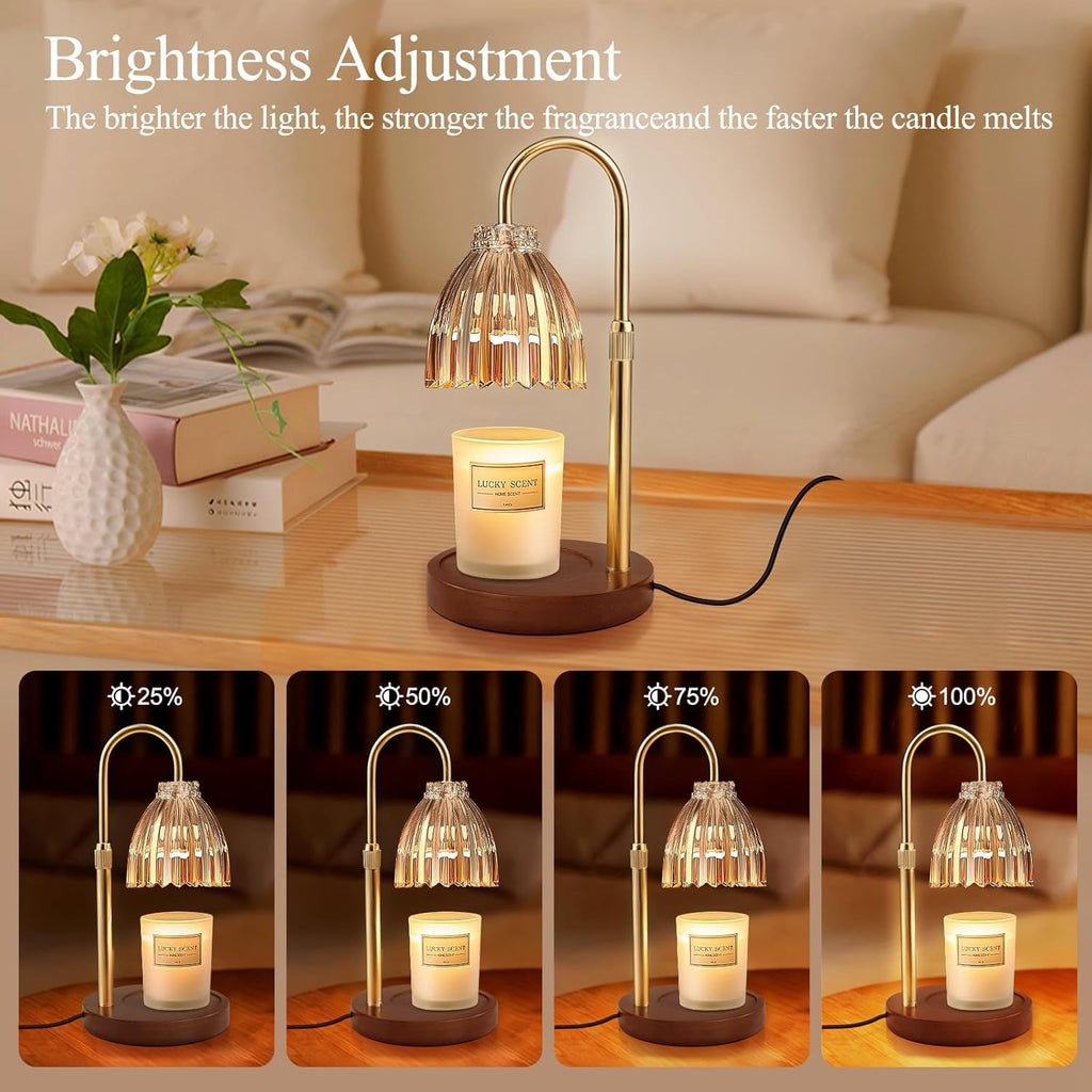 YudouTech Candle Warmer Lamp, Adjustable Height Electric Candle Warmer Lamp with Timer and Dimmer Stylish Design for New Home Office Modern Décor Gifts