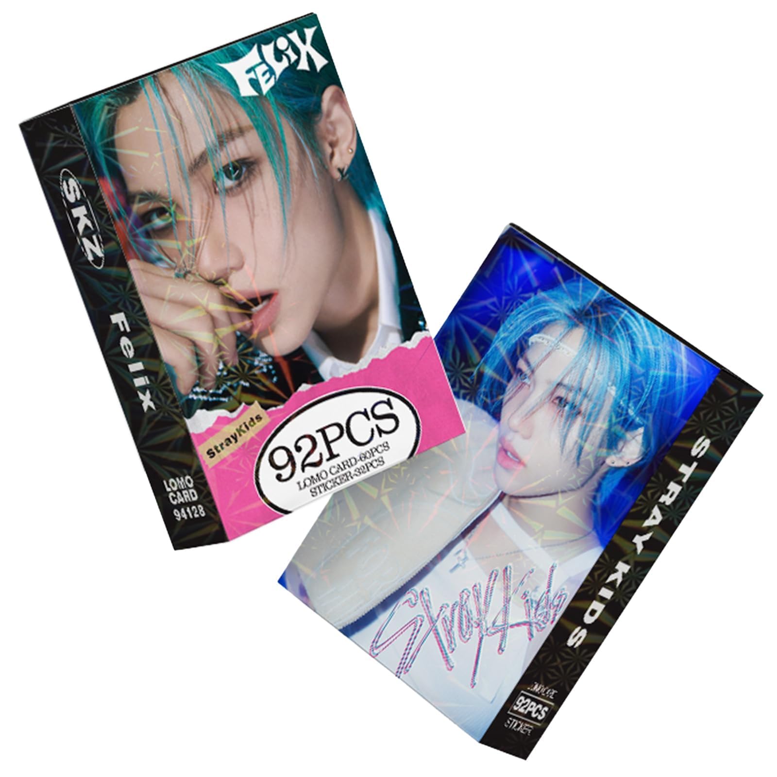 KPOPBP Stray Kids Photocards 60 PCS SKZ Rock Star Album Photo Cards with 32 PCS Stickers KPOP Gift Lomo Cards Merch for SKZ Boys and Girls (Felix)