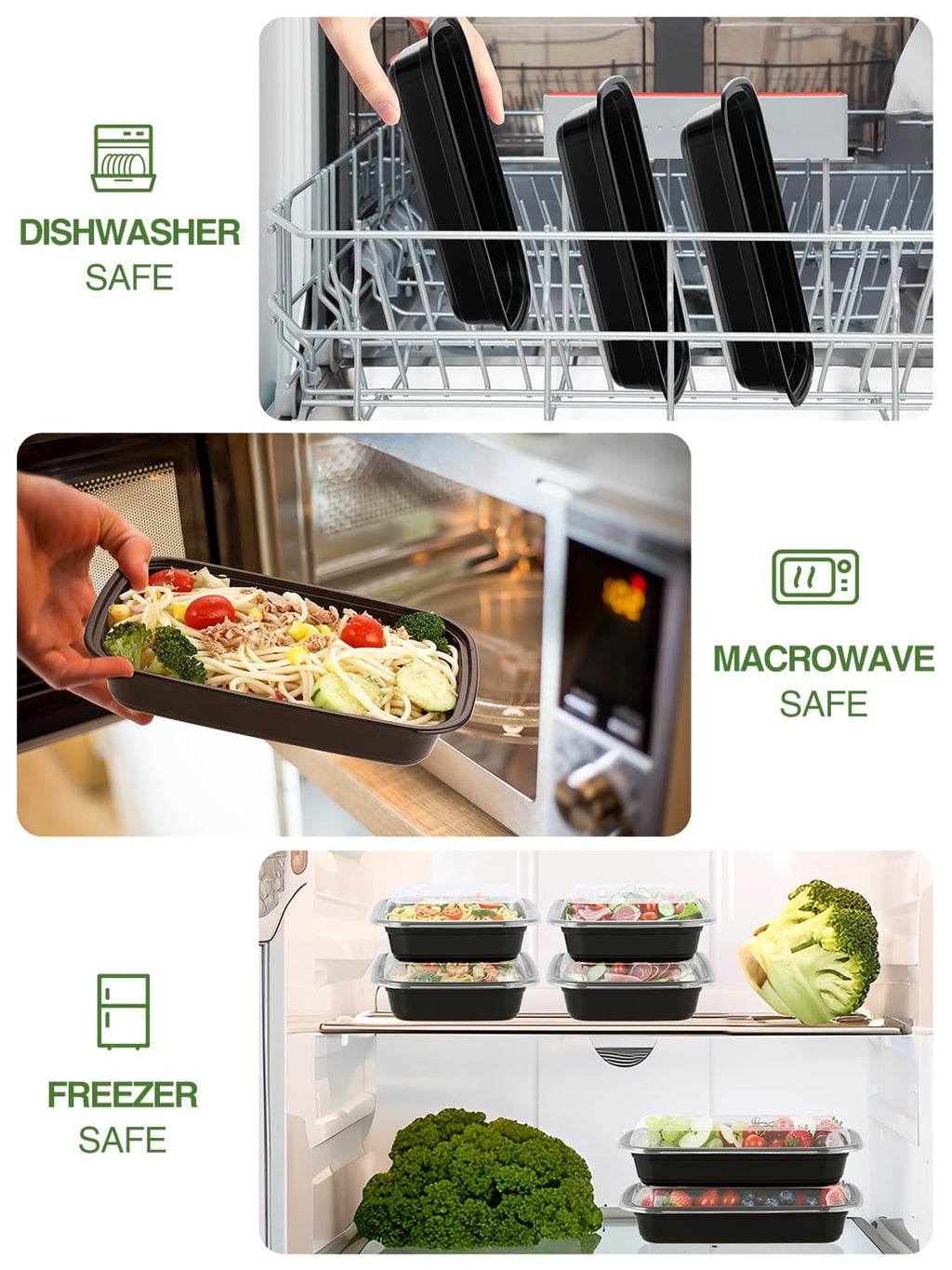 NEEBAKE 60 Sets 28oz Meal Prep Container - Reusable Plastic Food Storage Containers with Lids, Fits Microwave, Freezer and Dishwasher Safe