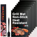 Lmoszuak BBQ Reusable Grill Mat Set of (7+1) - Non-Stick Coating Grilling Mats.Heat Resistant, Easy to Clean BBQ Accessories, Works on Gas, Charcoal, Electric Grill, Oven
