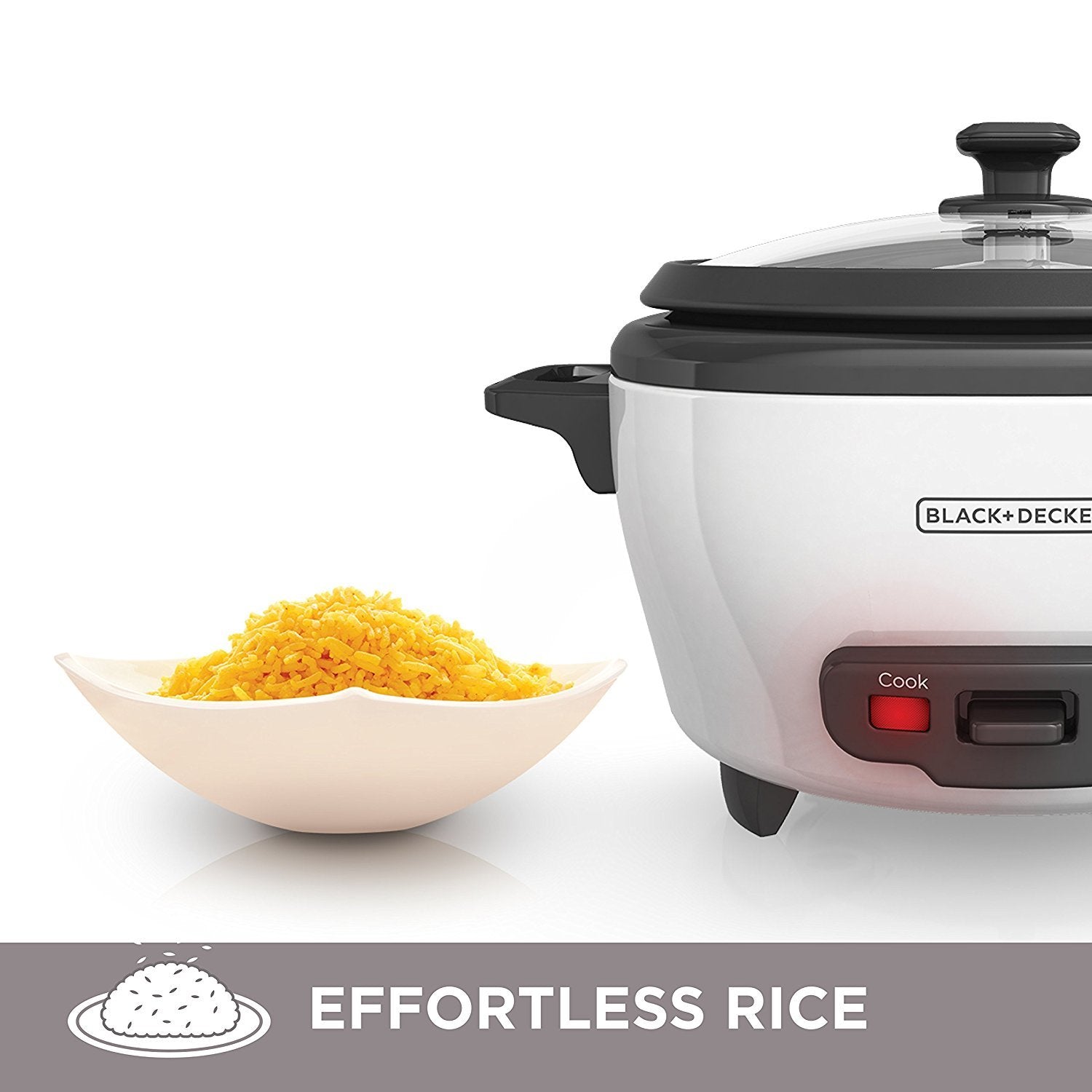 BLACK+DECKER 2-in-1 Rice Cooker & Food Steamer - 6-Cup Capacity, Automatic Keep Warm, Nonstick Bowl, Steaming Basket - Effortless Cooking