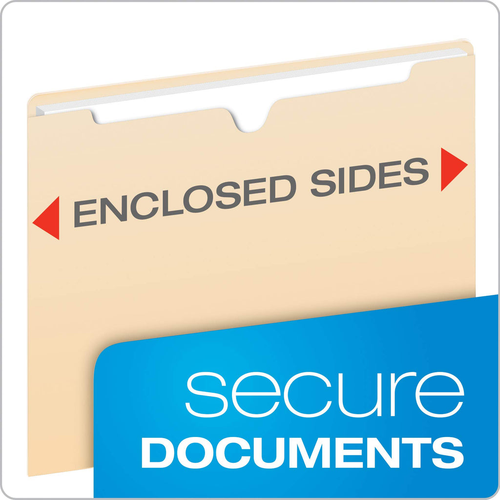 Pendaflex File Jackets, Letter Size, Manila, Flat No Expansion, Straight Cut Tab, Closed on 3 Sides, 100 Per Box, for Office, School, and Home Organization