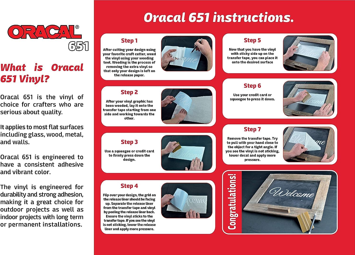 Roll of Oracal 651 White Craft Vinyl - Permanent Adhesive Vinyl for Cricut, Silhouette, and Cameo Vinyl Cutters - Gloss Finish - Outdoor and Indoor - Bonus 3.8" Maple Leaf Decal (12 Inch x 15ft)