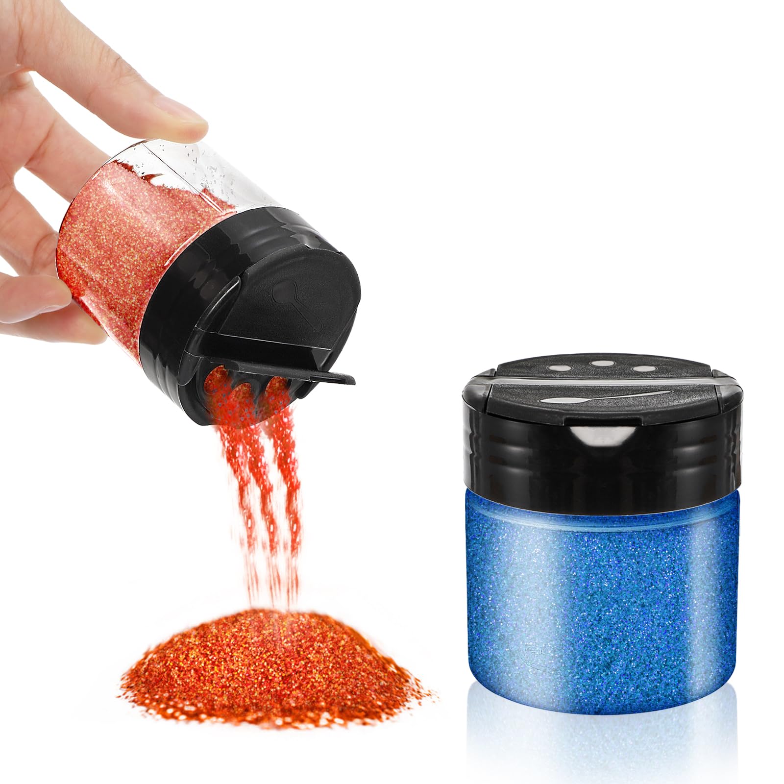 Foraineam 30 Pack Clear Plastic Jars 4 oz Mini Seasoning Bottles Spice Jars with Black Flip Cap to Pour Or Shaker, Round Food Safe Storage Containers with Lids for Spice Powders Cosmetics Crafts