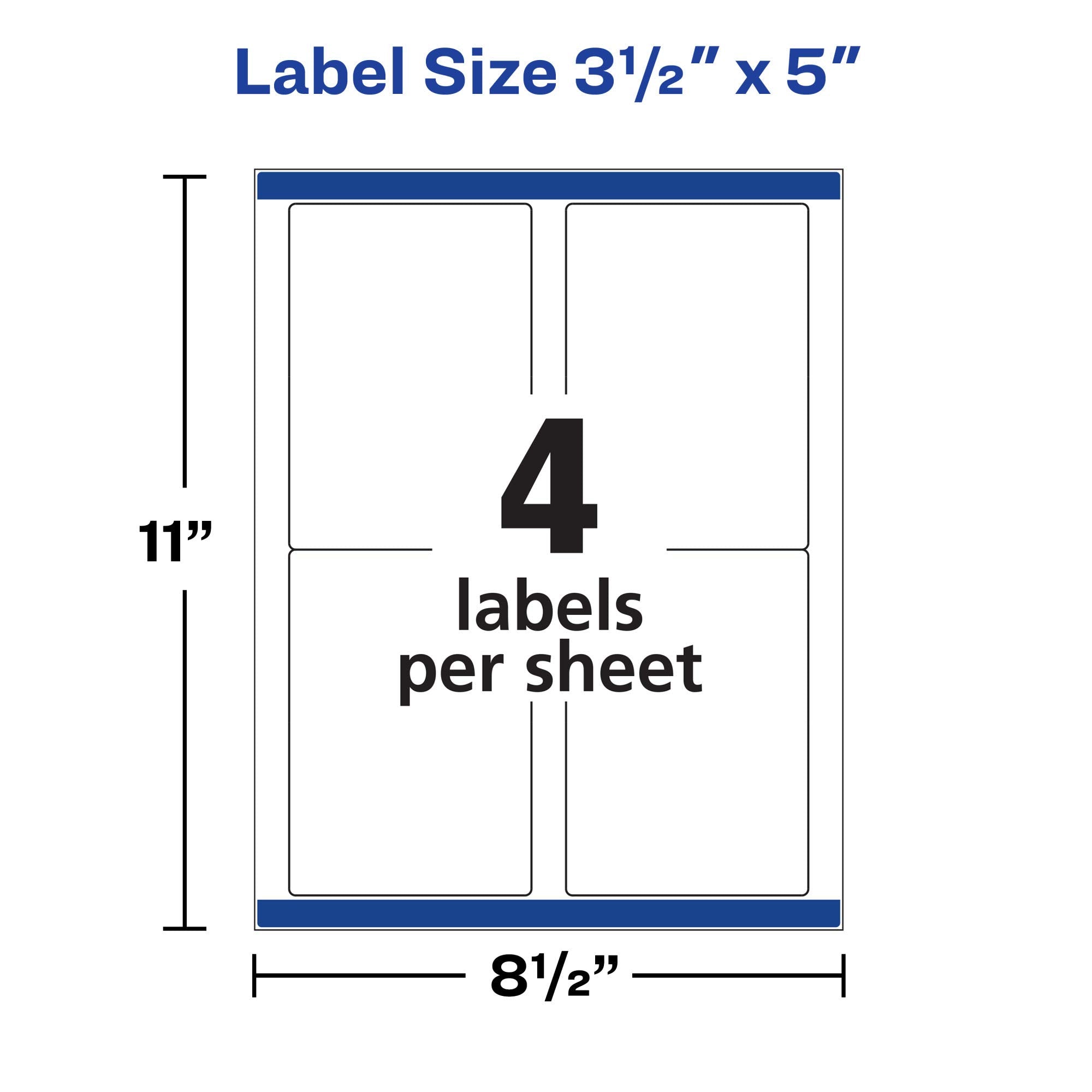 Avery Printable TrueBlock Shipping Labels, 3.5" x 5", Sure Feed, White, 2 Pack, 200 Labels Total (5640)