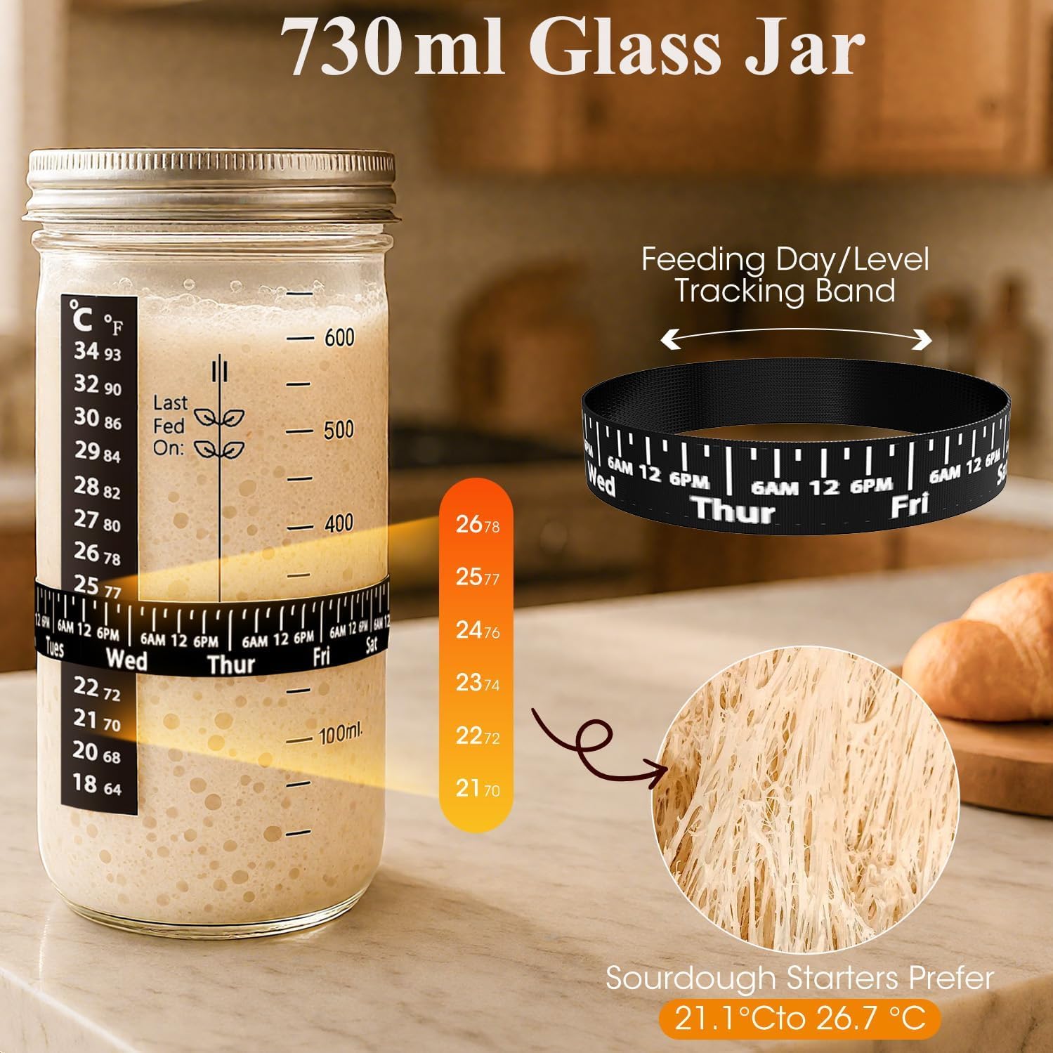 30 Pcs Sourdough Starter Kit,MQFORU Sourdough Bread Baking Supplies with 10" Round & 10" Oval baskets,Silicone Sourdough Bread Kit,Sour Dough Starter Kits for Bakers Wife Mom Women (Creamy yellow)