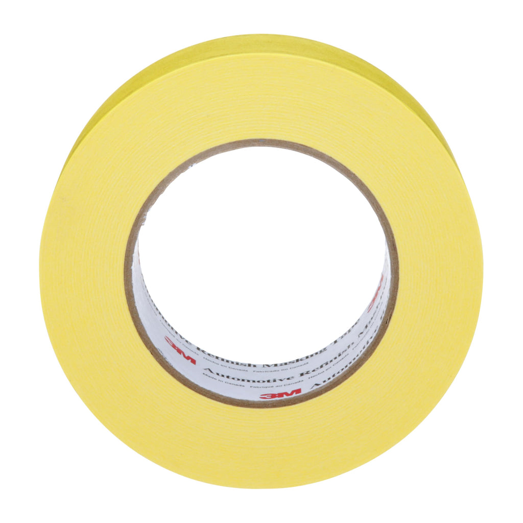 3M Automotive Refinish Masking Tape, 06656, 12.2 in x 180 ft (48 mm x 55 m), 1 Pack, Yellow