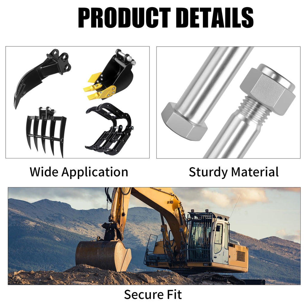 Mini Excavator Pins 0.98in/25mm,Replaceable Small Digger Attachments Link pin, Mini Excavator Auger Pin for Backhoe Accessories
