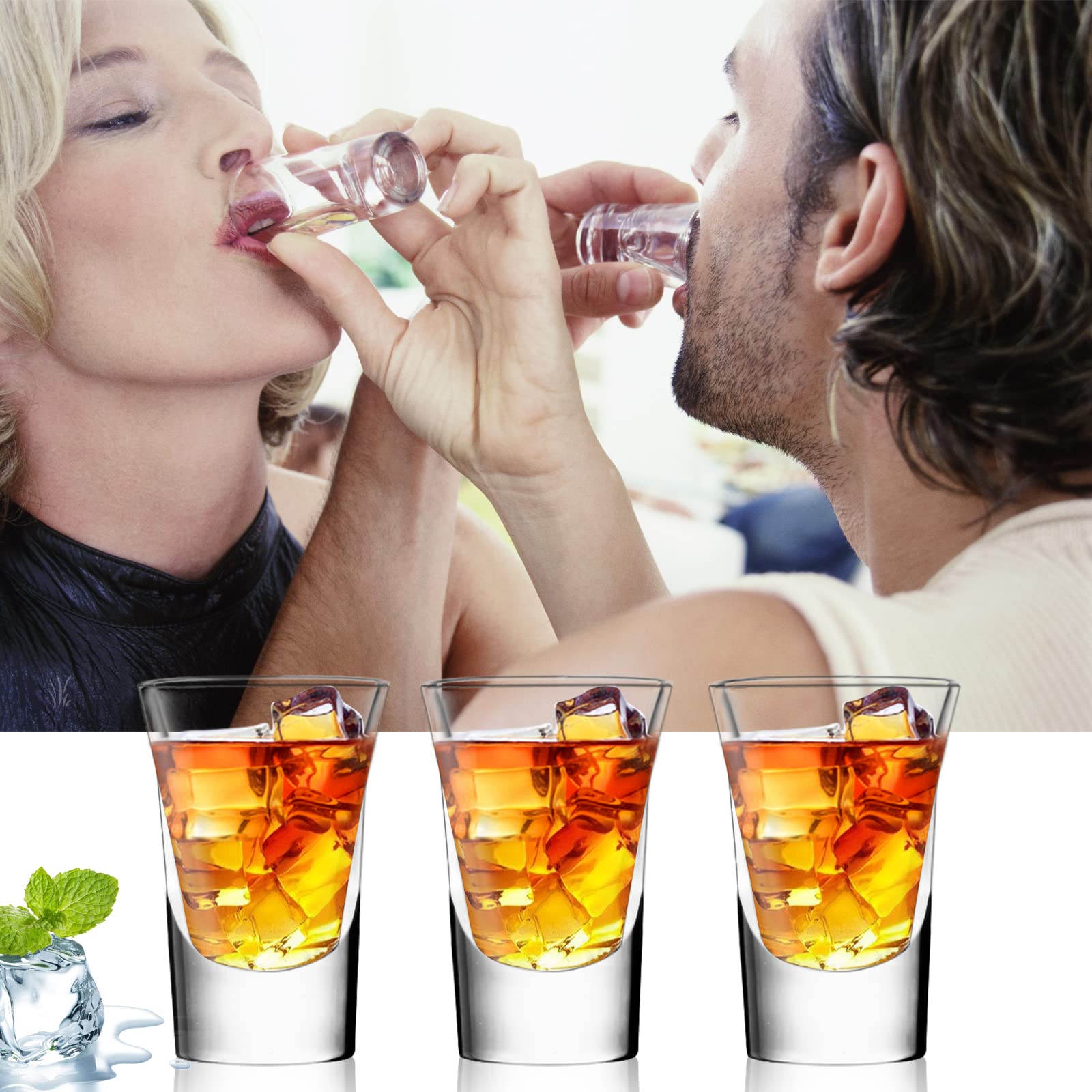 35ml Shot Glasses Set of 12 Clear Shot Glass in Bulk1.2oz Small Glass Cup for Tequila Vodka Liqueurs Whiskey Espressos