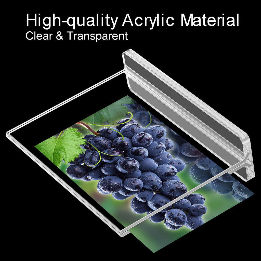 BlueValley 2 Pack Acrylic Sign Holder 8 1/2 x 11 Inch, Clear Plastic Flyer Document Menu Display holder for Table Desk Display, Double Sided Certificate Paper Frame Horizontal Display Stand for Office Store Use
