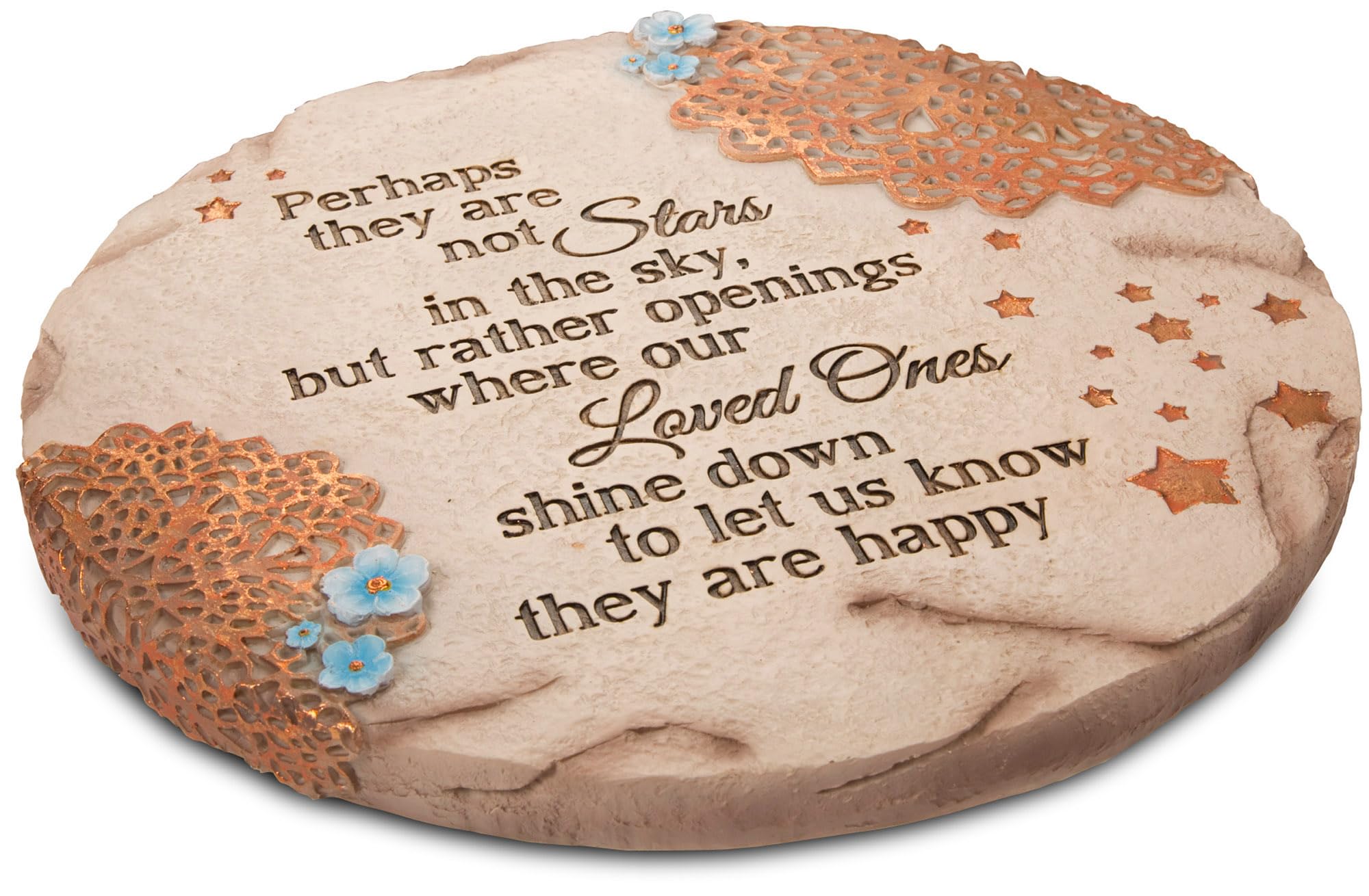 Light Your Way 19058 Memorial Garden Stone, 10", Stars in The Sky