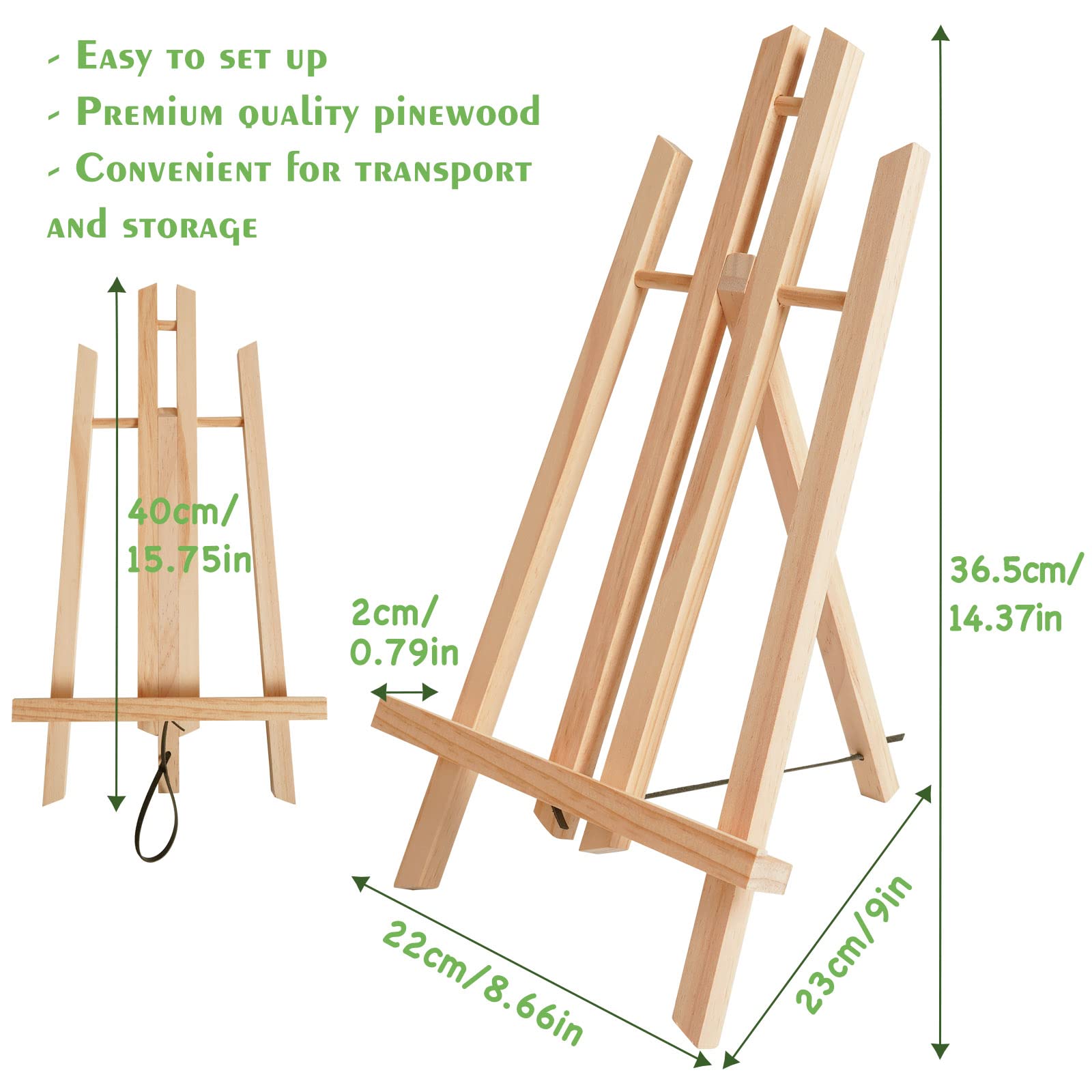 CONDA 6 Pack 16" Tabletop Display Easel, Portable A-Frame Tripod Display Easel for Painting Party & Displaying Canvases, Photos, Display Tripod Holder Stand for Students Kids Beginners