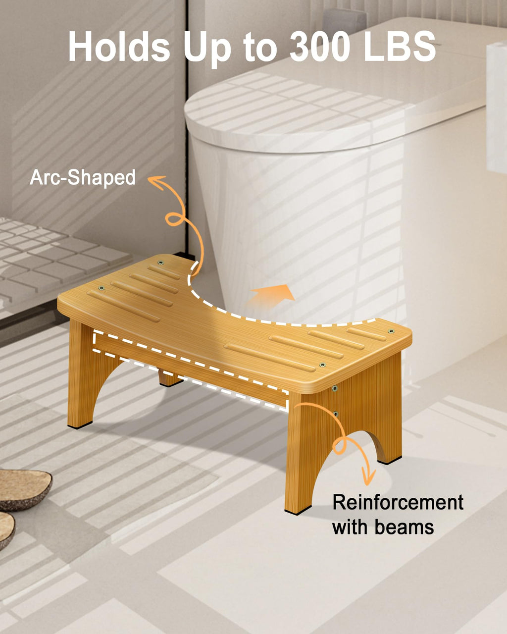 Toilet Stool Squat 6.5 Inch Poop Stool - Ergonomic Squatting Position, Non-Slip & Portable Bathroom Stool, Easy to Use Pooping Stool, Improve Potty Posture and Comfort