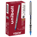 uni-ball VISION Rollerball, Stick Roller Ball Pen Fine-0.7mm, Blue Ink (60134)