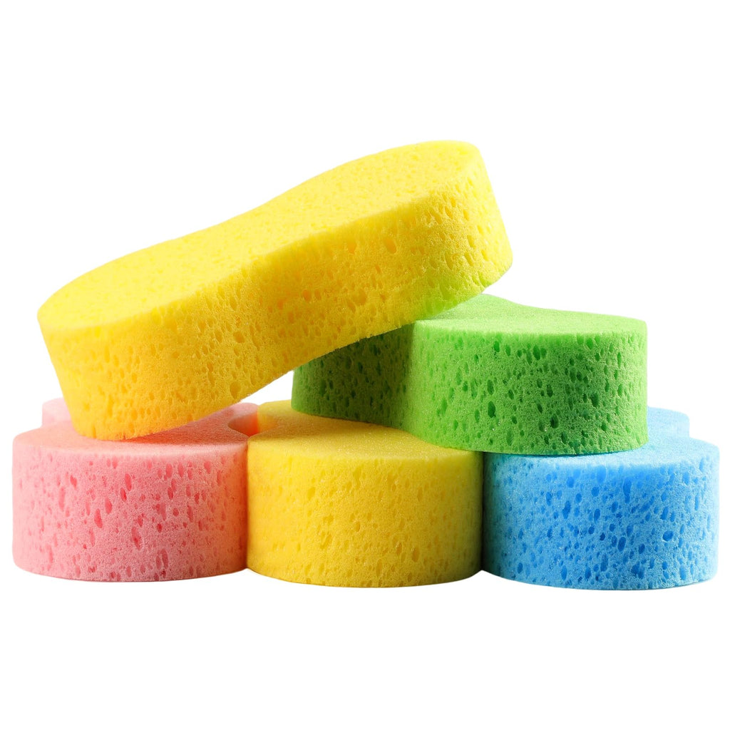 5-Pack Car Wash Sponges, 9.1" x 4.3" x 2.4" Large Sponges, Extra Thick Foam Kit for All-Purpose Cleaning, Ideal Washing Sponges for Kitchen, Bathroom, Household