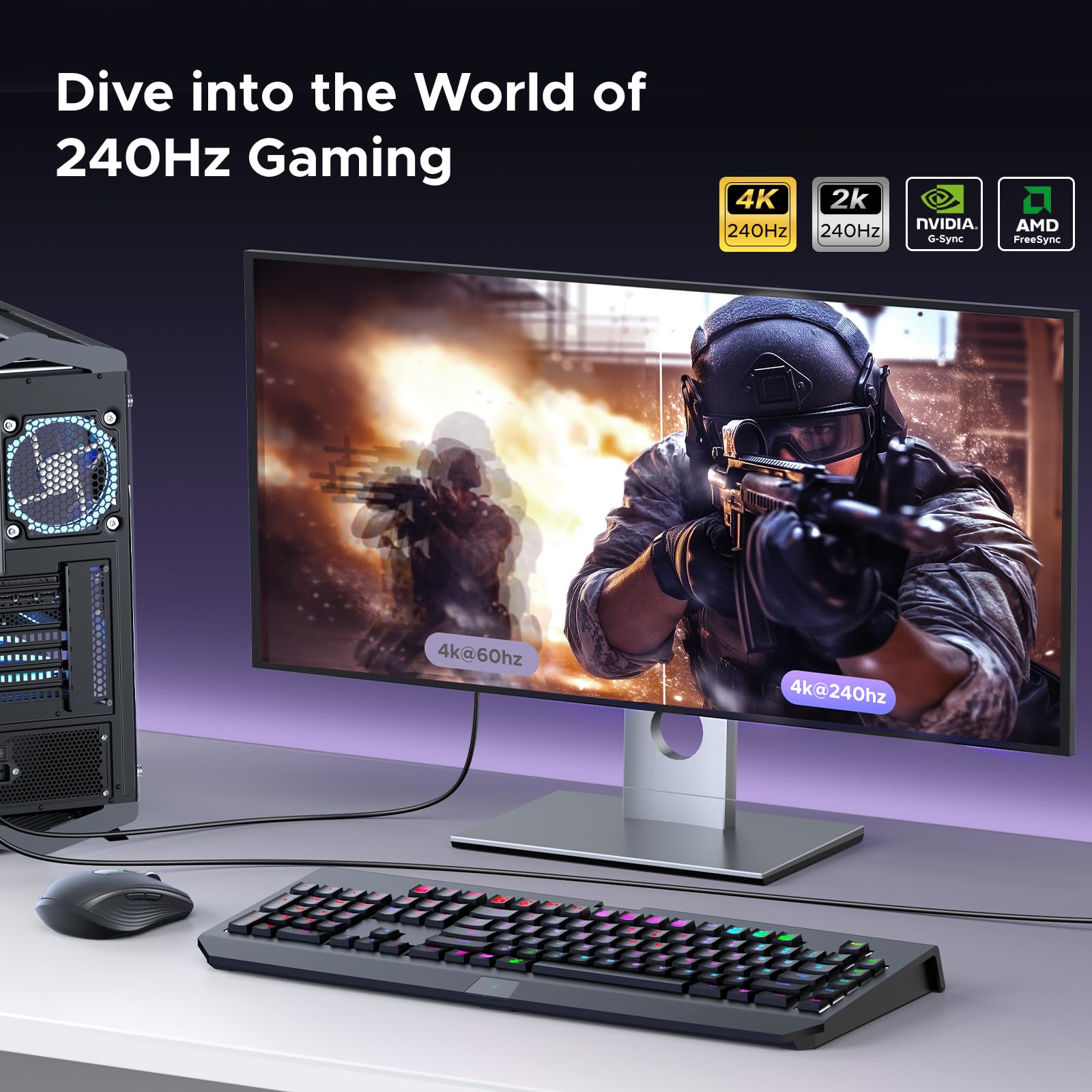 UGREEN 8K@60Hz USB C to DisplayPort 1.4 Adapter Cable 4K@240Hz HDR Thunderbolt 4/3 to Display Port Converter USB C to DP 1.4 Braided Compatible with iPhone 15, Galaxy S23, MacBook Pro/Air, iPad, XPS17