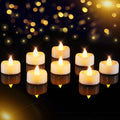 AMAGIC Warm Yellow Tealight 50 Pack Battery Flameless Tea Lights Fake Candle Realistic Bright Last 100+ Hours, for Halloween Birthday Holiday Decoration