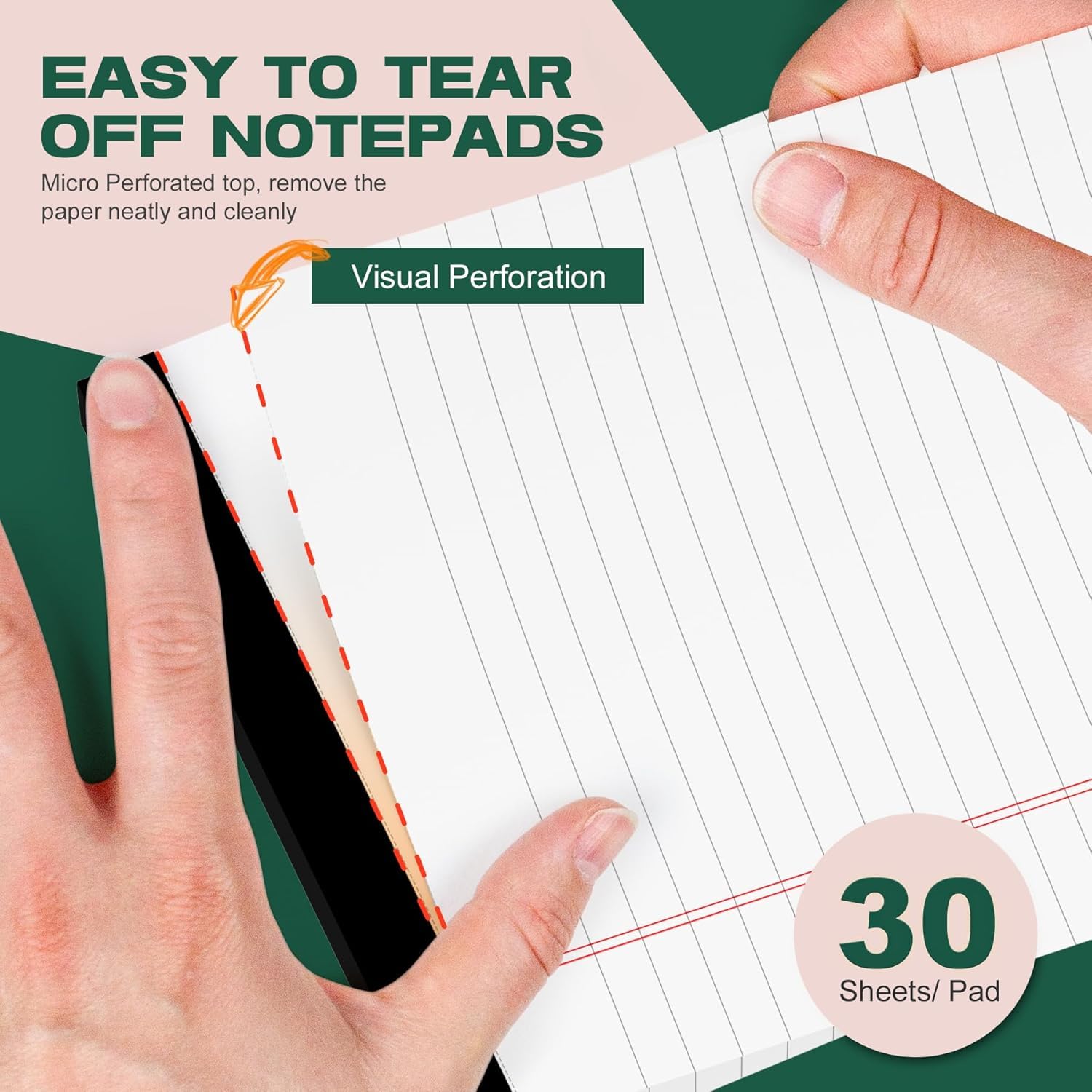 24 Pack Legal Pads 5x8 Notepads, Small Note Pads, Writing Pads Lined Paper, College Ruled Perforated Memo Pad, White Note Pads 5x8 Notepad, 30 Sheets Per Pad, 5x8 Legal Pad for Office/School/Home