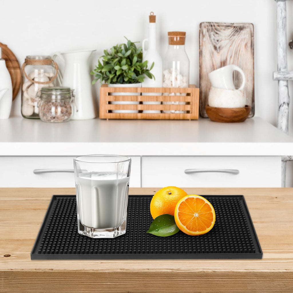 2 Pack Heavy-Duty Bar Mat Pad PVC Rubber Dish Drying Spill Matting for KTV Bar Glass Home (S)
