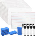 18 Pack Dry Erase Lapboards with Lines 6 x 9 inch Double Sided White Boards with 18 Black Markers 6 Erasers Small White Dry Erase Boards for Learners Teacher Office Supplies Home Group Activities