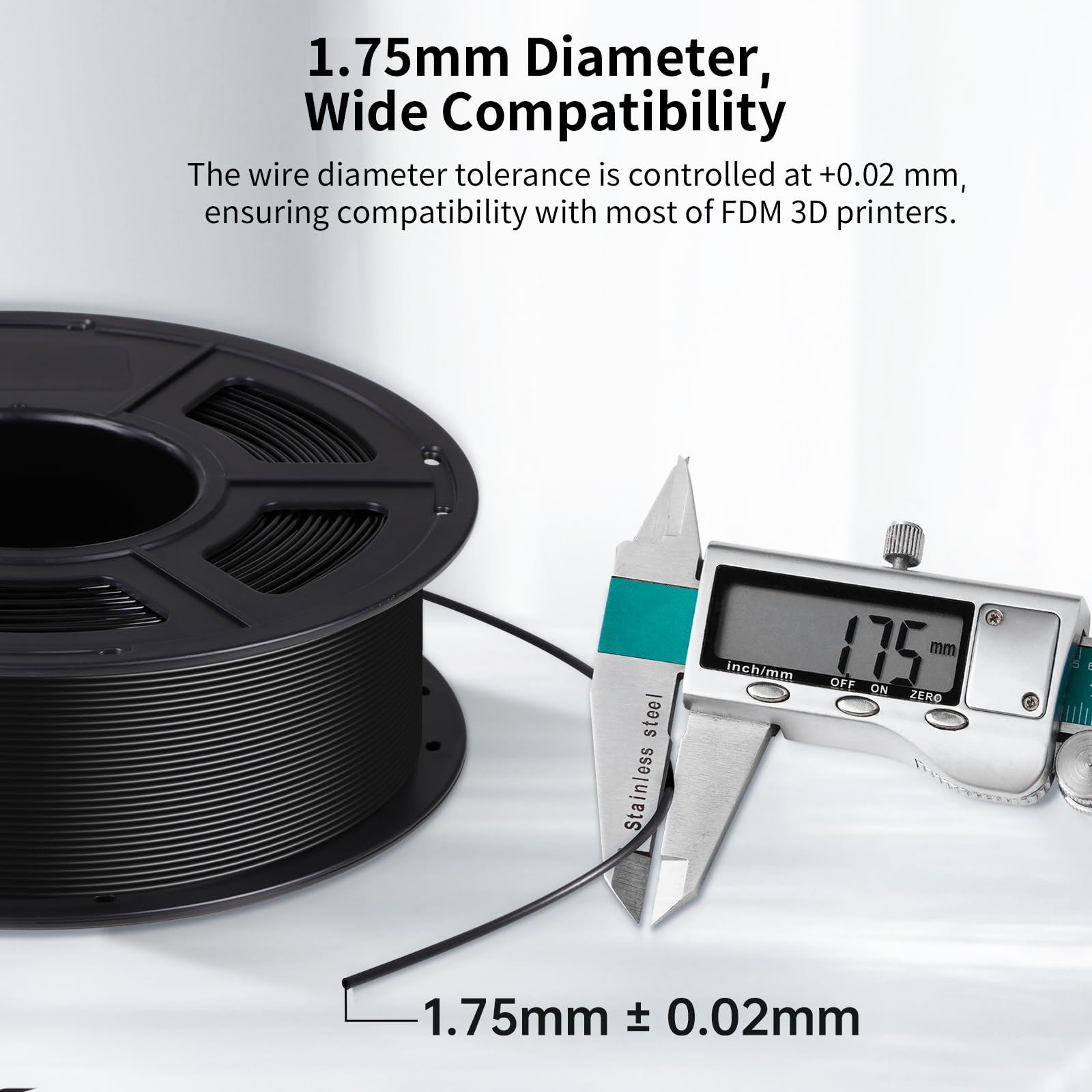 ANYCUBIC PETG Filament 1.75mm,3D Printer Filament,Dimensional Accuracy +/- 0.02mm,Exceptional Toughness,Print with Most FDM 3D Printers,1KG Spool,Black