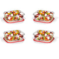 STARFRIT LocknLock 8-Piece Borosilicate Glass Container Set - 4 x 21oz/630ml - Airtight & Leakproof - 4-Sided Locking Lid