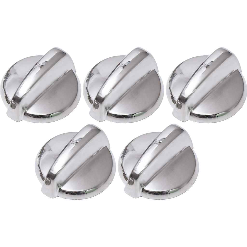 2024 Upgraded BlueStars Ultra Durable WB03T10284 Range Control Knob Stainless Steel Finish Replacement Part Exact Fit for GE Range/Stove/Oven - Replaces 1373043 AP4346312 PS2321076 - Pack of 5