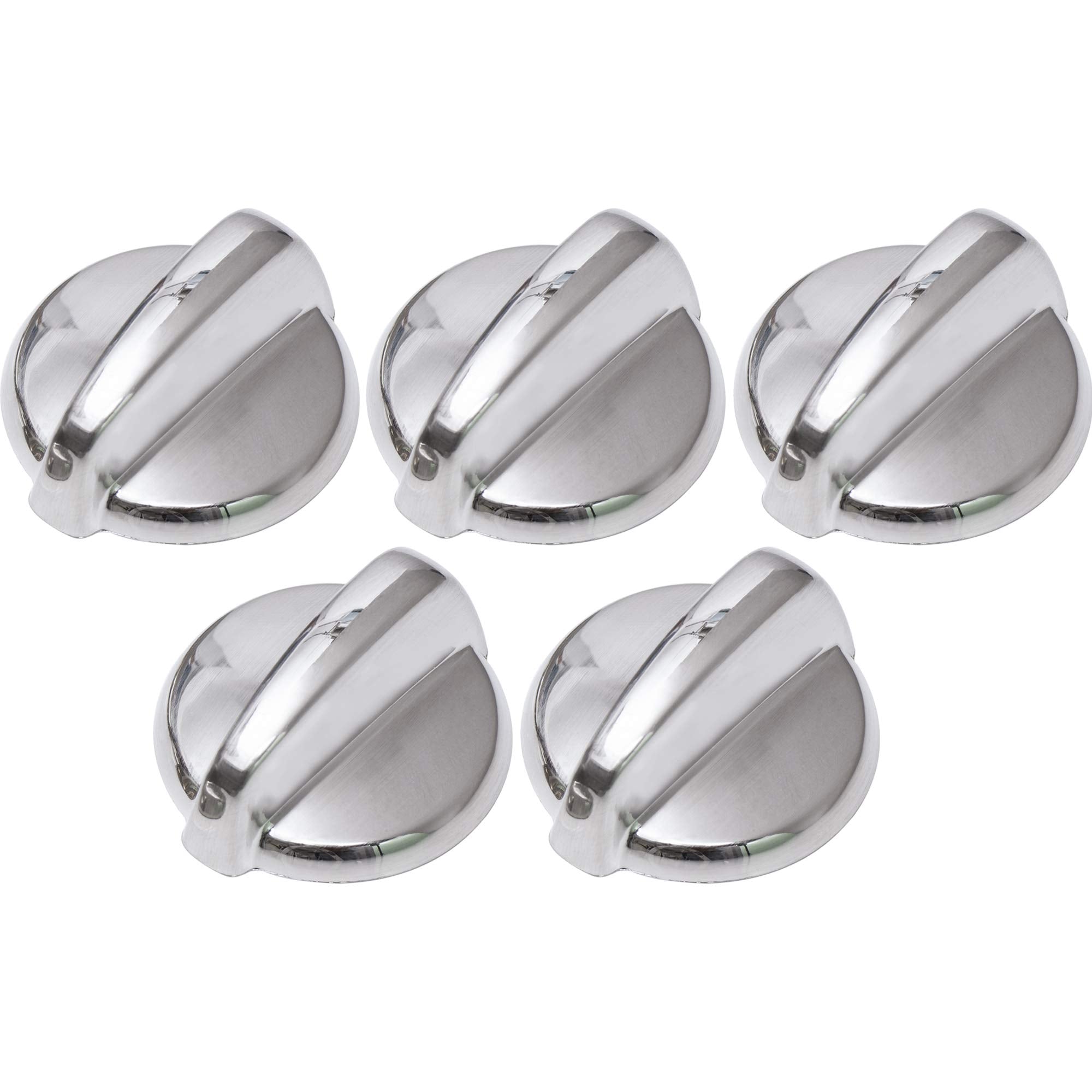2024 Upgraded BlueStars Ultra Durable WB03T10284 Range Control Knob Stainless Steel Finish Replacement Part Exact Fit for GE Range/Stove/Oven - Replaces 1373043 AP4346312 PS2321076 - Pack of 5