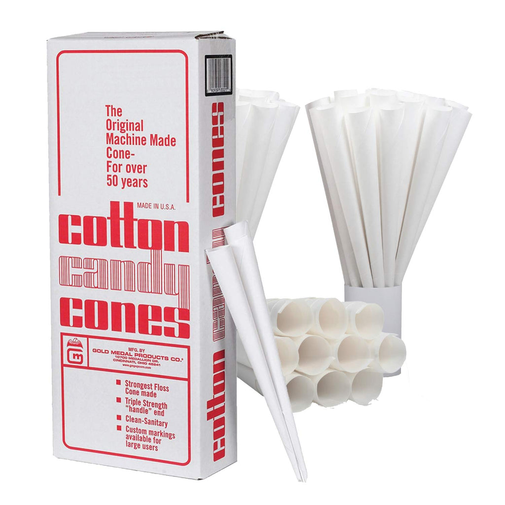Cotton Candy Cones (12 Inch) Case of 200 Disposable Paper Sticks Count - by Carnival Canada