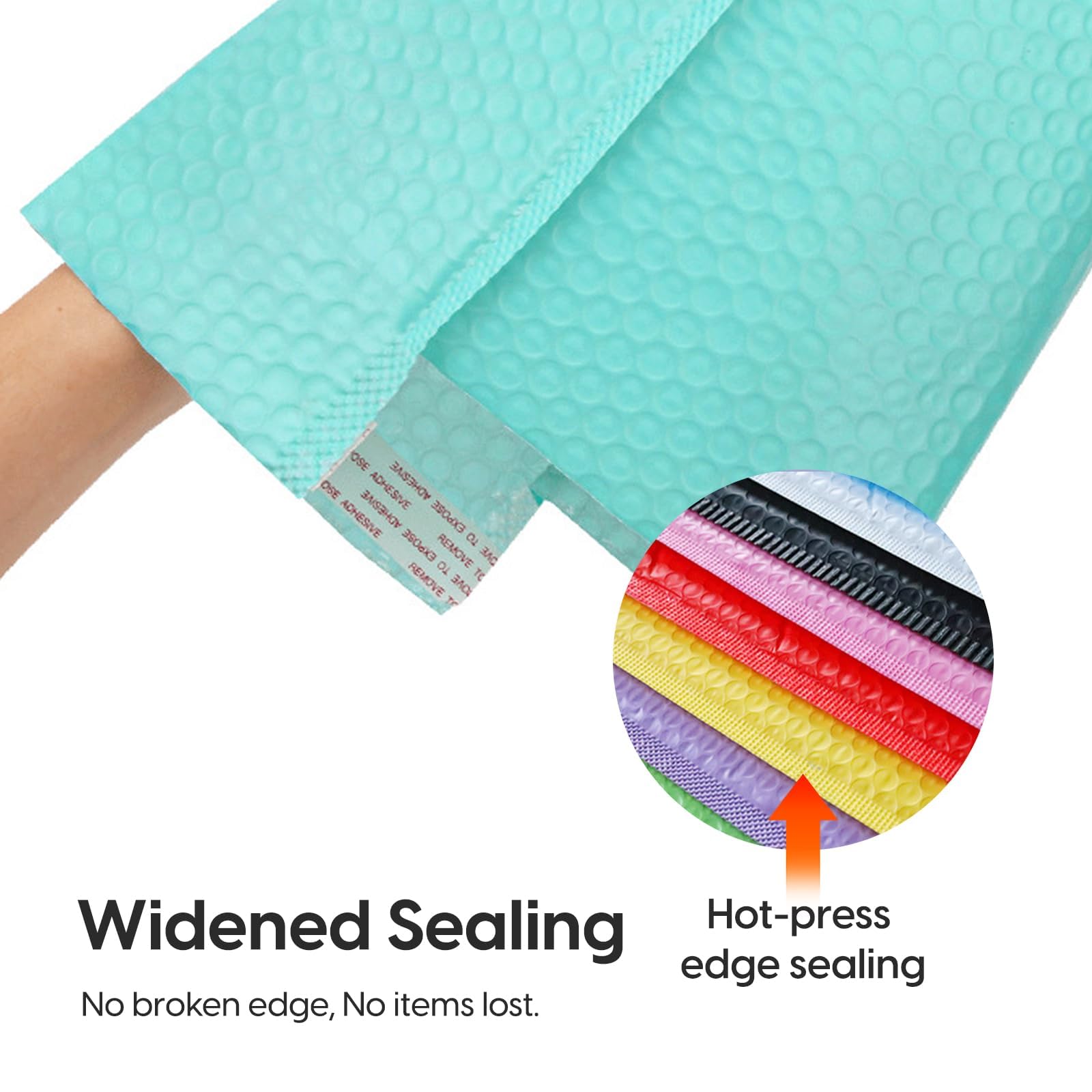 Bubble Mailers Waterproof 5 x 8 inches 50pcs Shipping Envelopes Multicolors Padded Envelopes Self Seal Adhesive (Teal, 5''x8'')